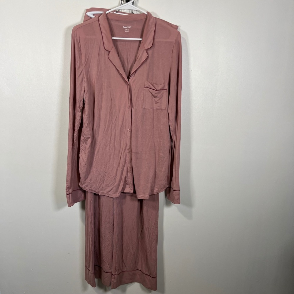 GapBody Womens Modal Pajama Set Mauve Loungewear Sleepwear M Tall